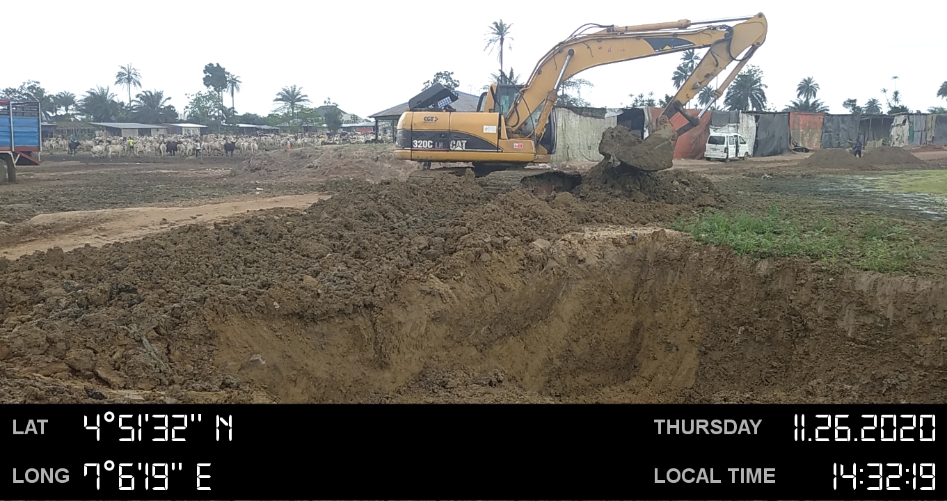 Excavator on site during remediation