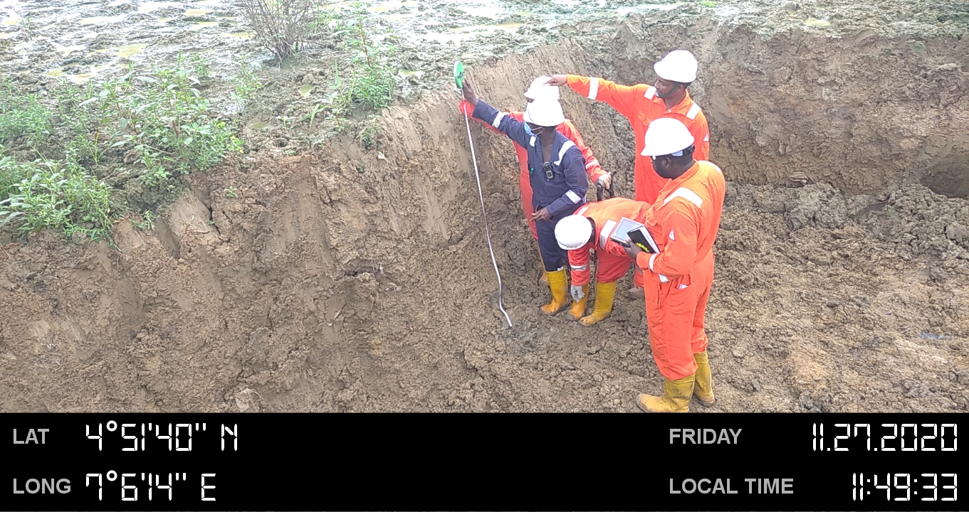 measurement of backfilling depth