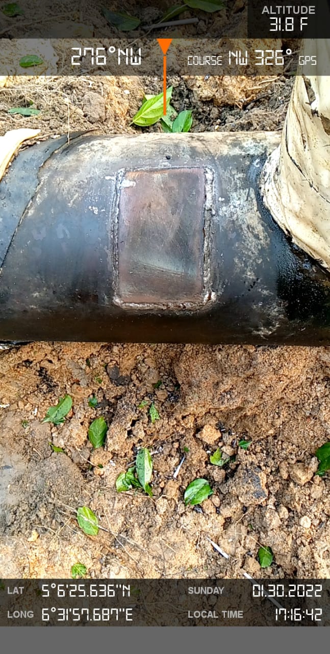 Pic 4: Shows the repaired pipe